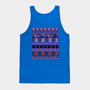 Southwest Tribal Graphic Design - Blue Rust Tank Top